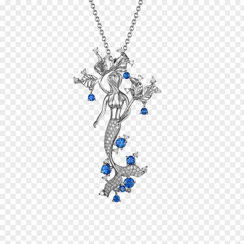 Sapphire Charms & Pendants Necklace Body Jewellery PNG