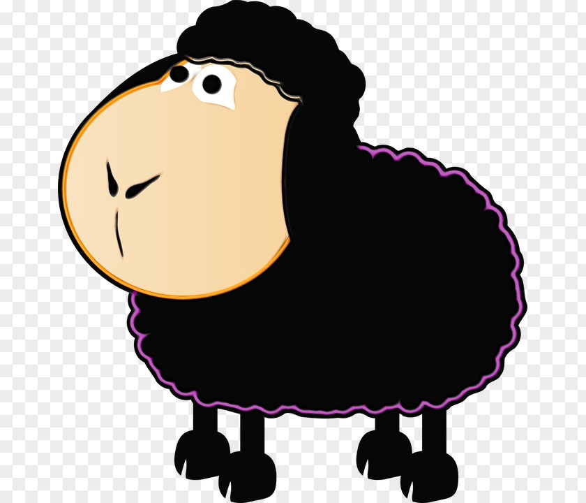 Cartoon Black Sheep PNG