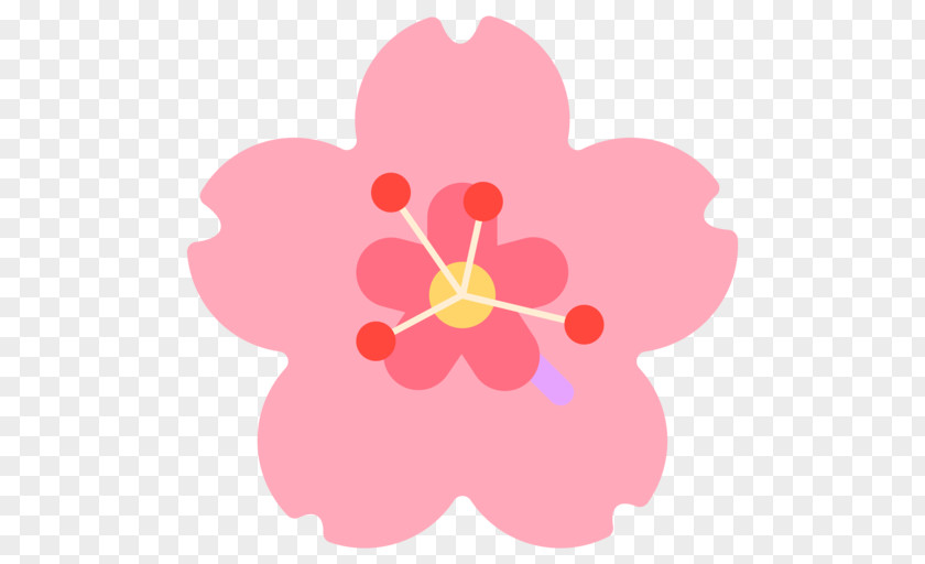 Peach Blossom Emoji Sticker SMS Message Emoticon PNG