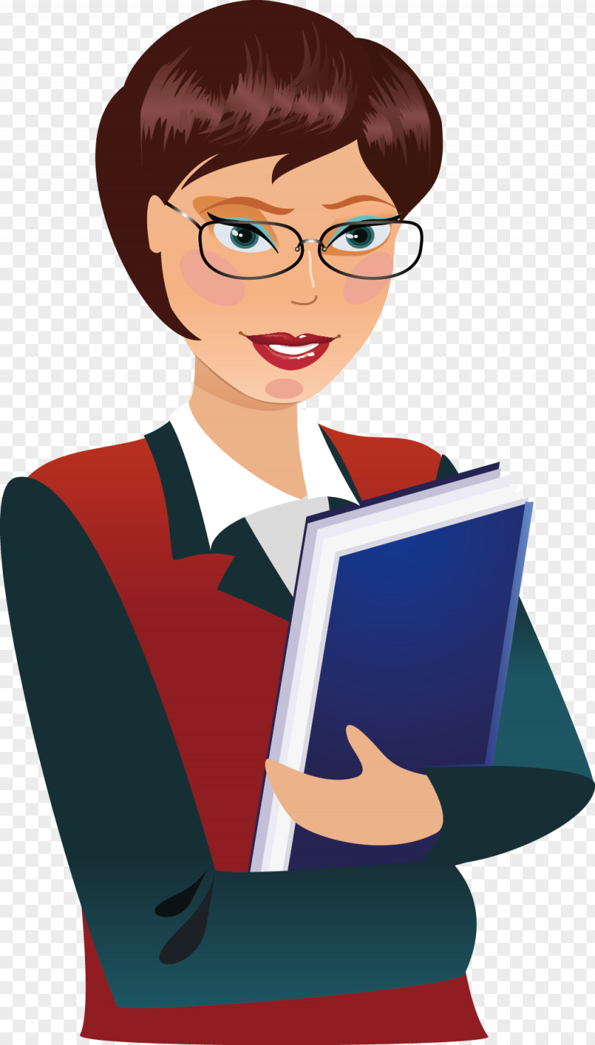 Wearing Glasses And Holding Short Hair Girls Advertising Computer File PNG