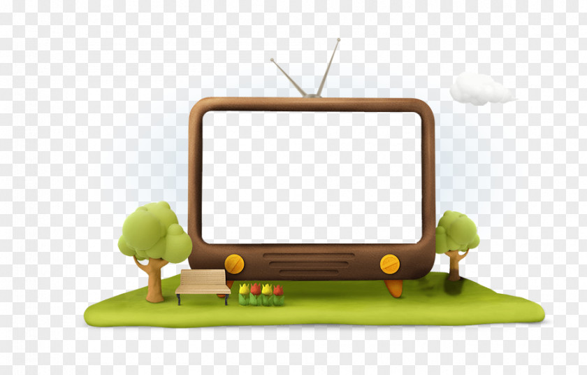 Hand Painted TV Illustration Material Cartoon Television Download PNG
