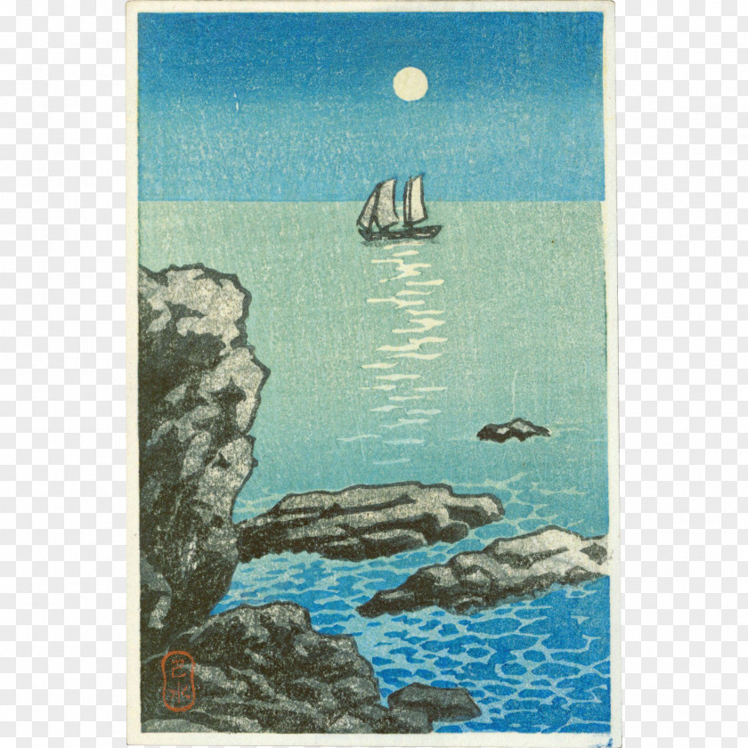 Painting Woodblock Printing One Hundred Aspects Of The Moon Art Printmaking PNG