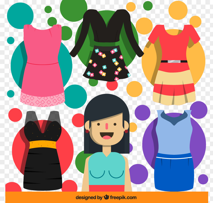 Women's Fashion Clothing Vector Material, Silhouette Cartoon PNG