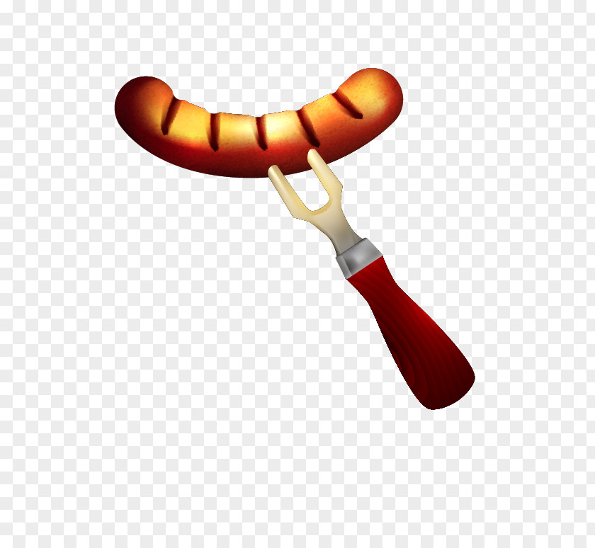 Hand-painted Hot Dog Fork Pattern Clip Art PNG