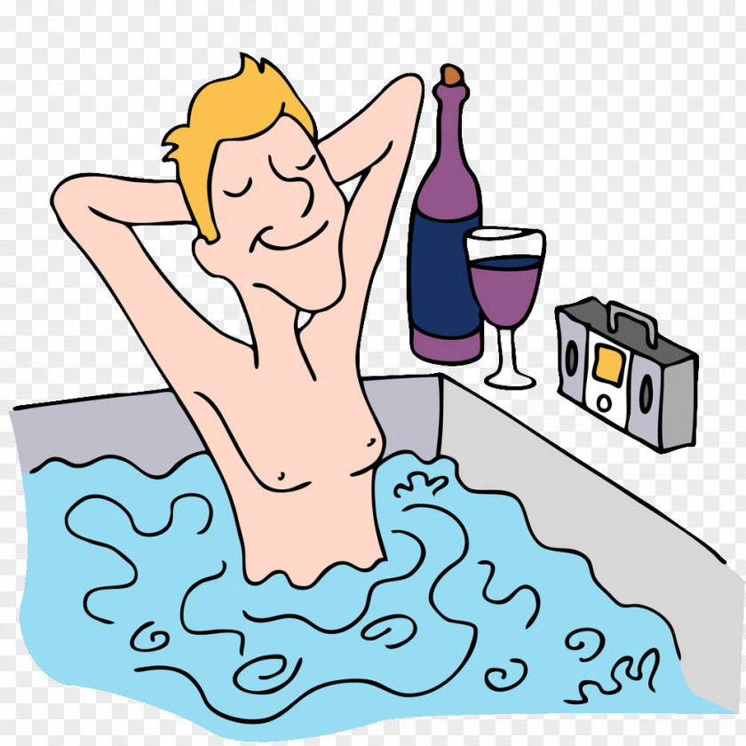 Cartoon Illustration Bath Relax Relaxation Technique Euclidean Vector PNG