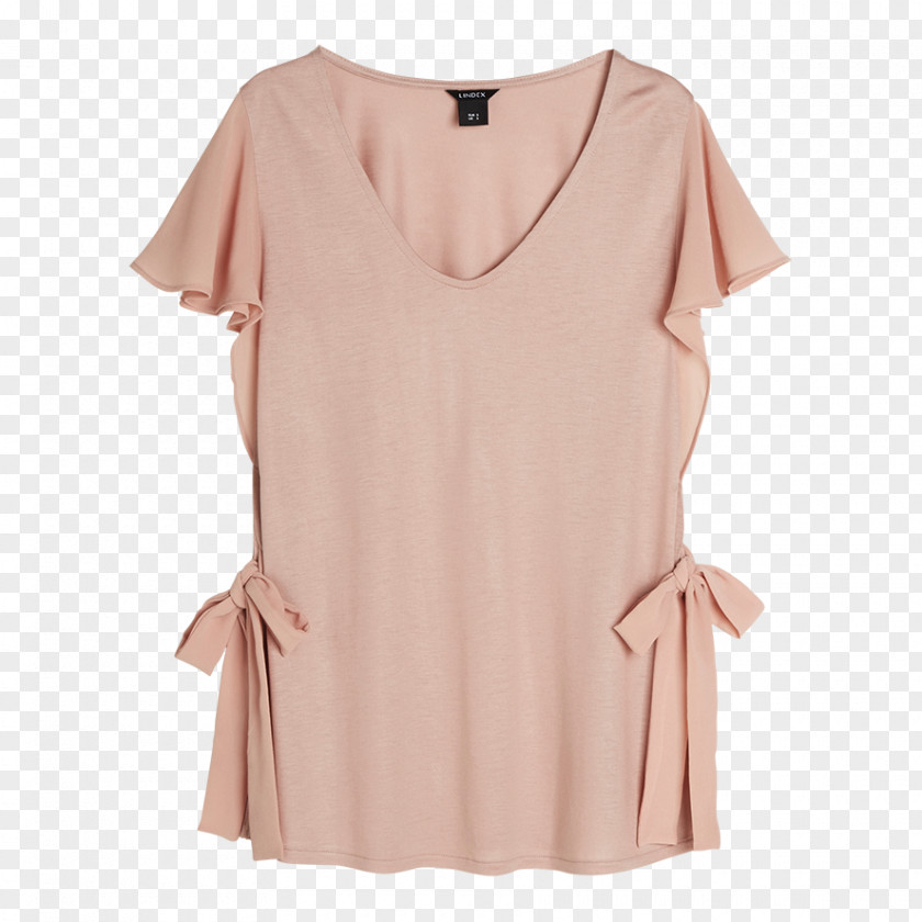 Dress Shoulder Sleeve Blouse Peach PNG