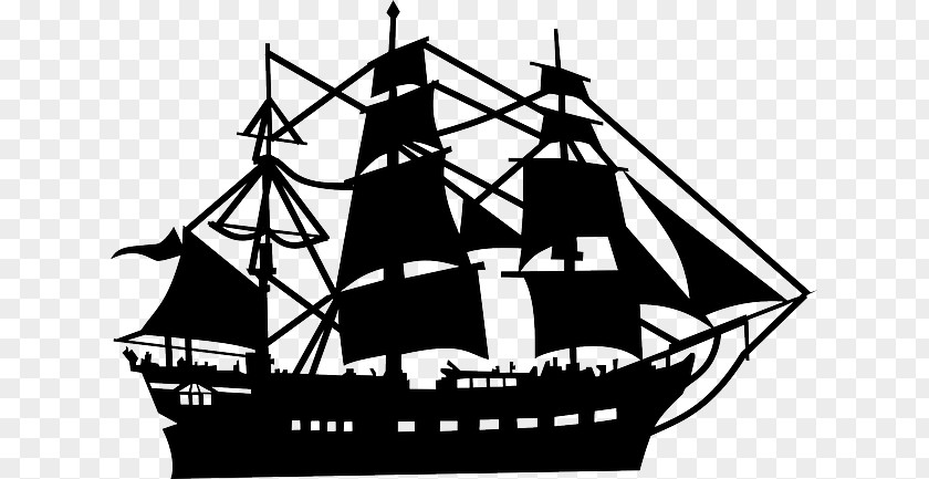 Pirate Ship Outline Tall Sailing Clip Art PNG