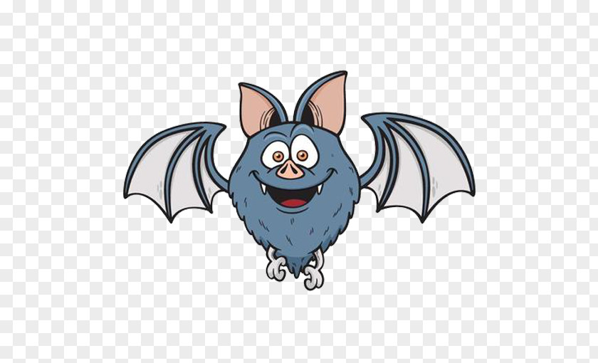 Blue Owl Bat Cartoon PNG