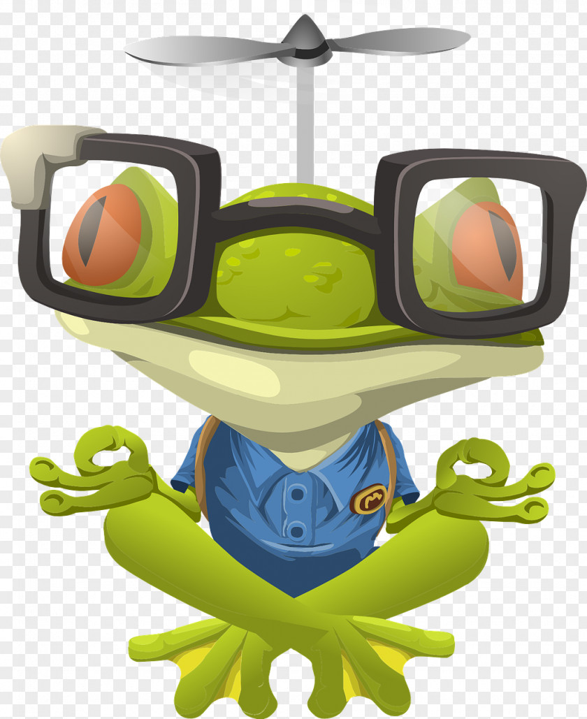 Cartoon Frog Yoga Clip Art PNG