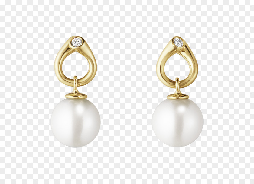 Magical Diamond Earring Georg Jensen Sølv Colored Gold Jewellery Pearl PNG