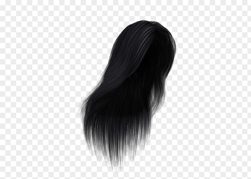 Lucas Black Hair Coloring Long Wig PNG