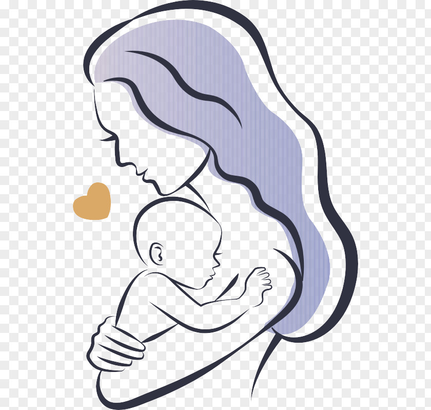 Purple Fresh Mother And Child Decoration Patterns Infant Logo Illustration PNG