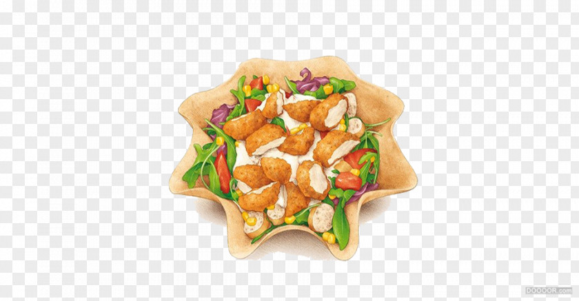 Simple Potato Vegetables Illustration Fried Chicken Salad Fruit Xiaolongbao Waffle PNG