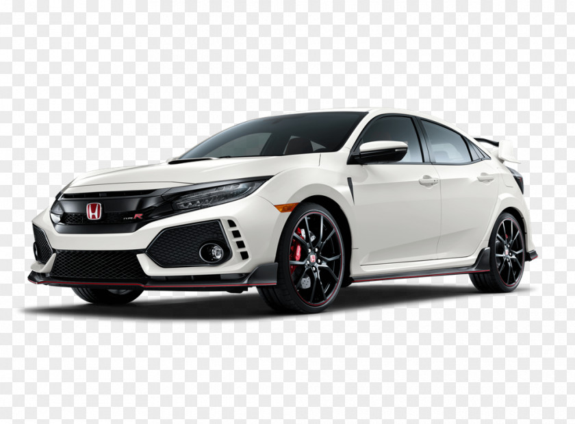 White 2018 Honda Civic Type R Car Front-wheel Drive Driving PNG