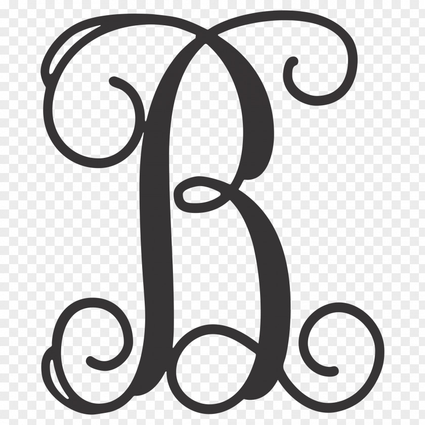 Blackandwhite Line Art Monogram PNG