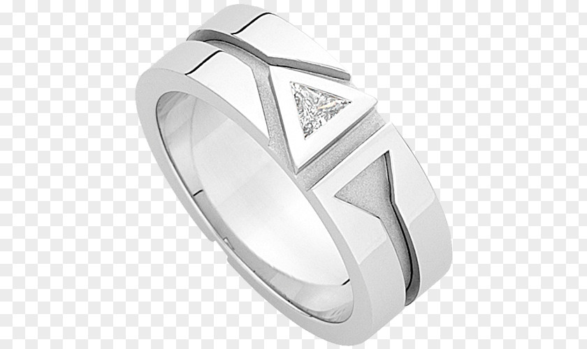 Half Bezel Setting Wedding Ring Silver Jewellery PNG