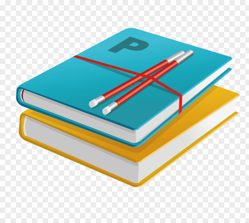 Stack Of Books And Pens Hardcover Book Design Clip Art PNG