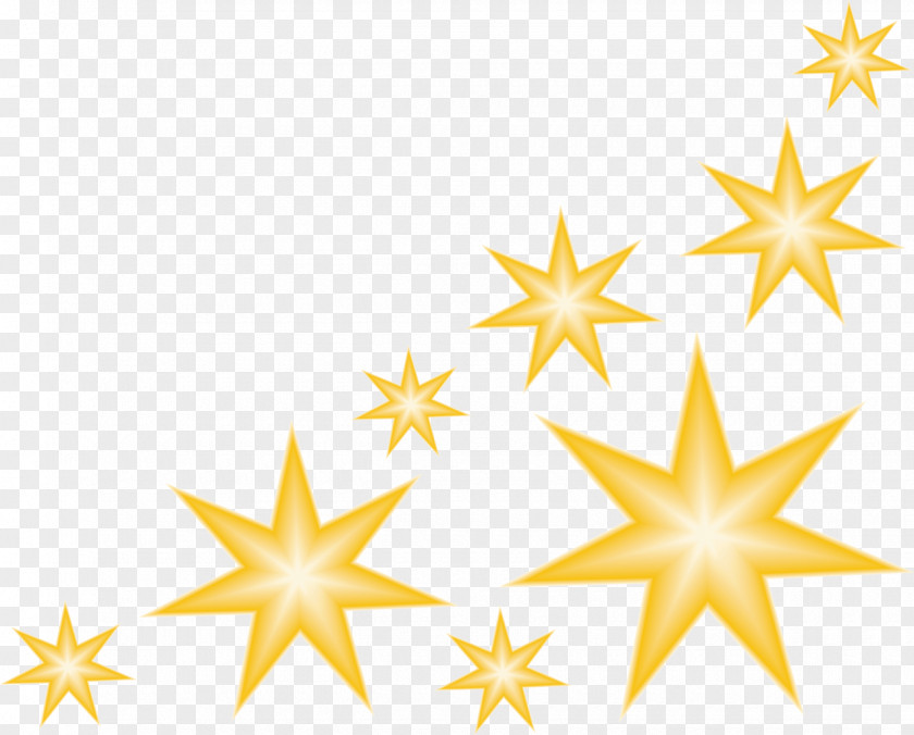 Orange Five-pointed Star Gold PNG