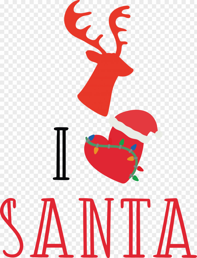 I Love Santa Christmas PNG