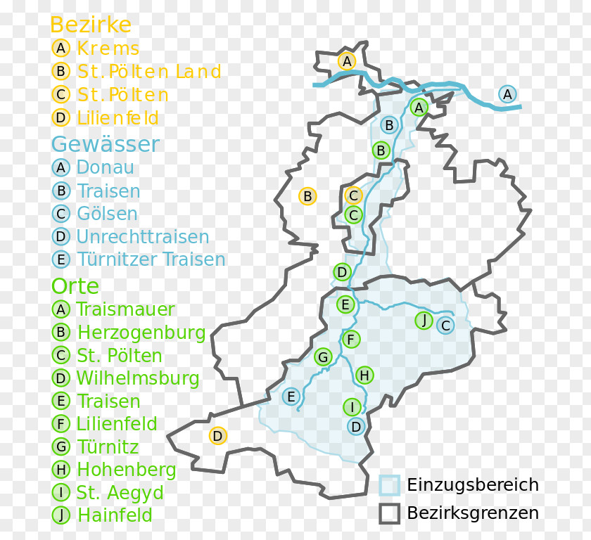 Map Traisen Mostviertel River Geography PNG