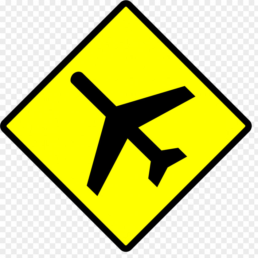 Road Sign Aircraft Airplane Flight Traffic Warning PNG