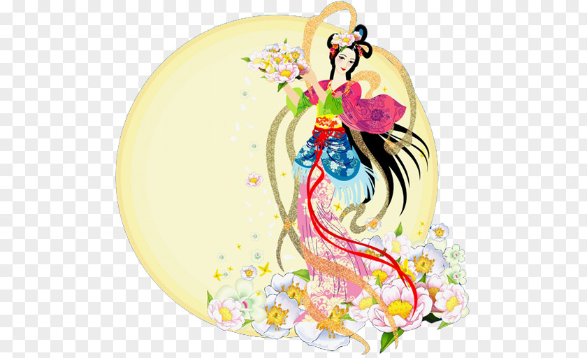 China Mid-Autumn Festival Chang'e 嫦娥奔月 PNG