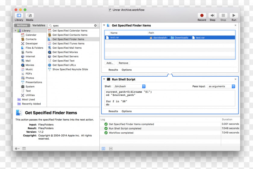 Debugging Macintosh Automator Application Software TextEdit MacOS PNG