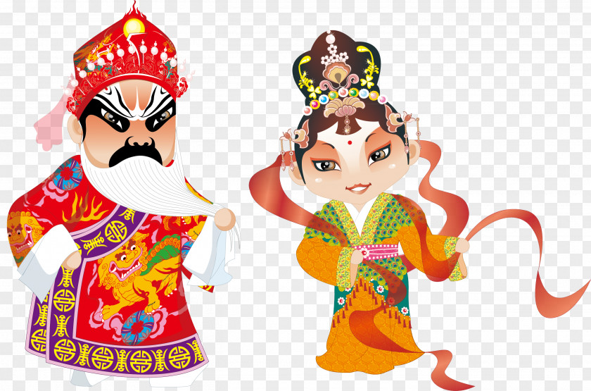 Peking Opera Characters Poster Material Beijing Cartoon Chinese PNG