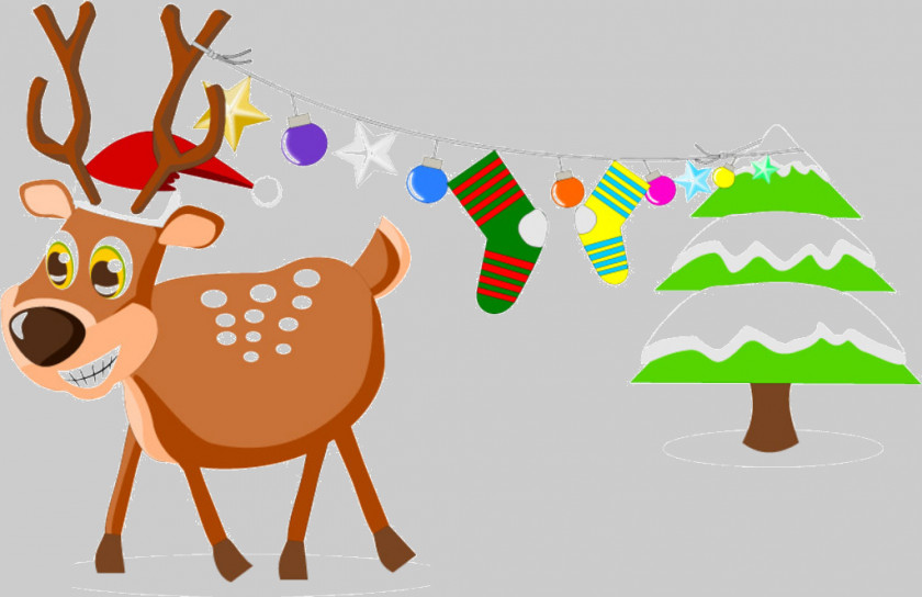 Christmas Tree Reindeer PNG