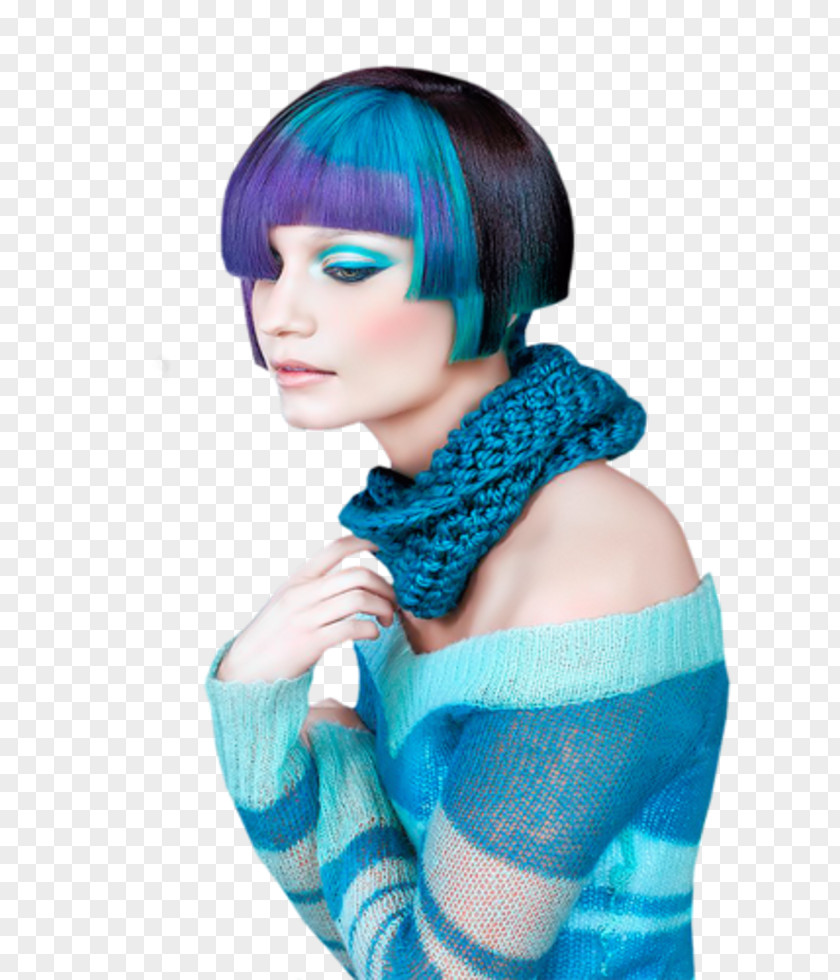 Hair Hairstyle Blue Human Color PNG