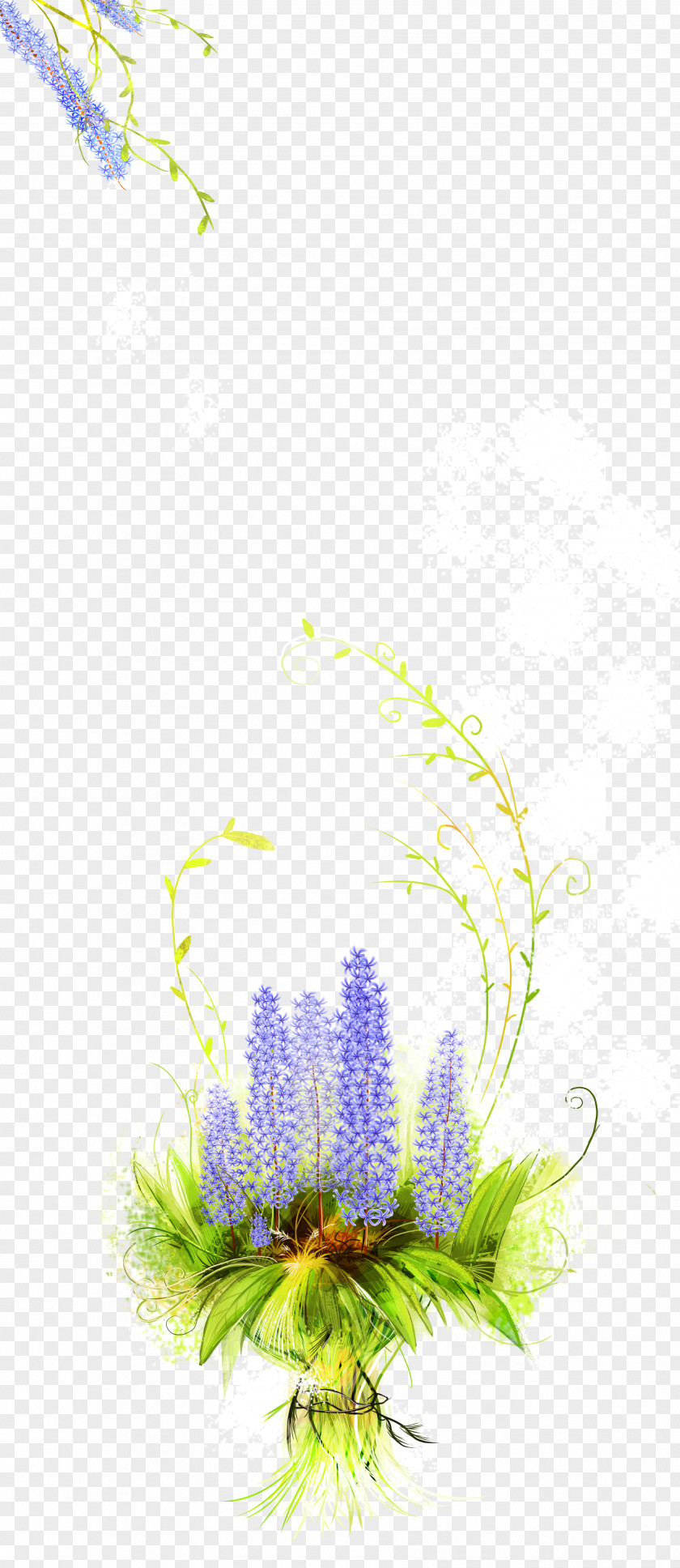 Lavender Bouquet Floral Design Purple Flower Wallpaper PNG