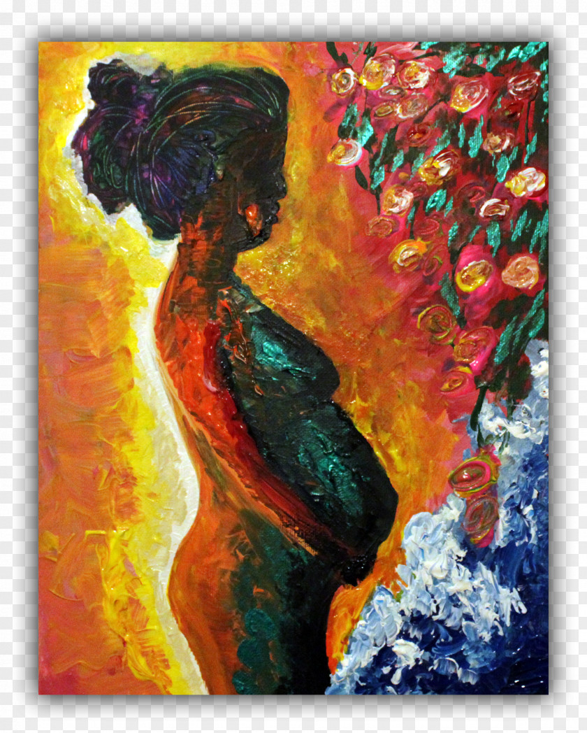 Woman Watercolor Painting Art Acrylic Paint Pregnancy PNG