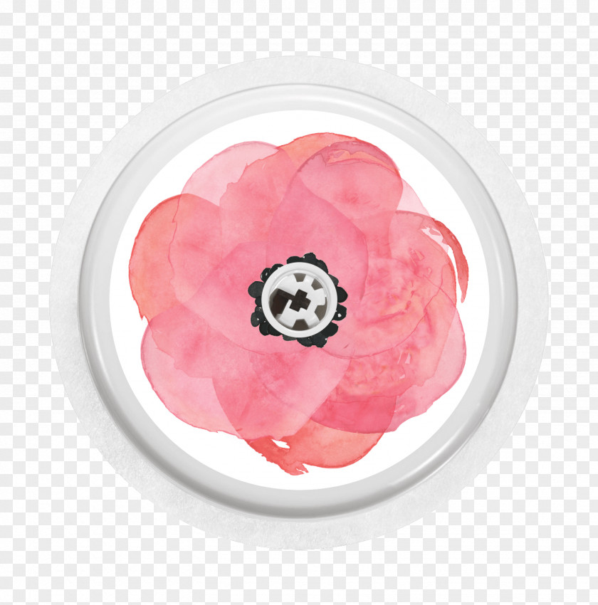 Pink Poppy Continuous Glucose Monitor Diabetes Mellitus Sticker PNG