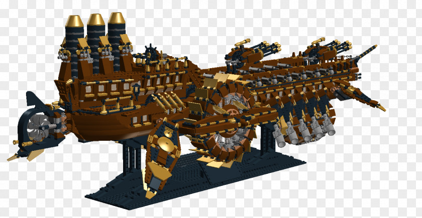 Steampunk Ship LEGO 10193 Castle Medieval Market Village Toy PNG