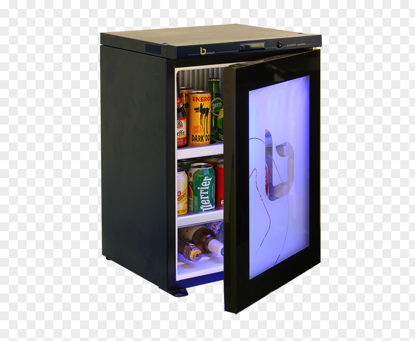 Frosted Glass Blur Effect Absorption Refrigerator Minibar Hotel Home Appliance PNG