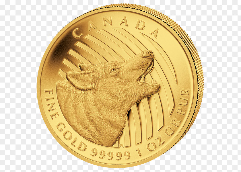 Coin Bullion Gold Gray Wolf PNG