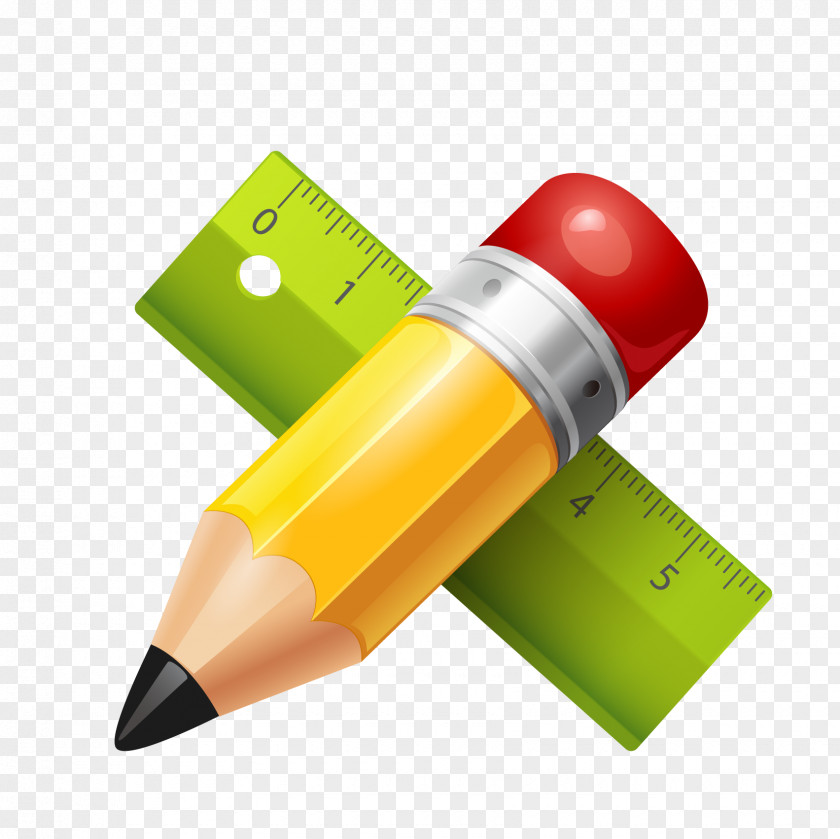 Learning Tool Pencil Ruler Paper Adobe Illustrator PNG