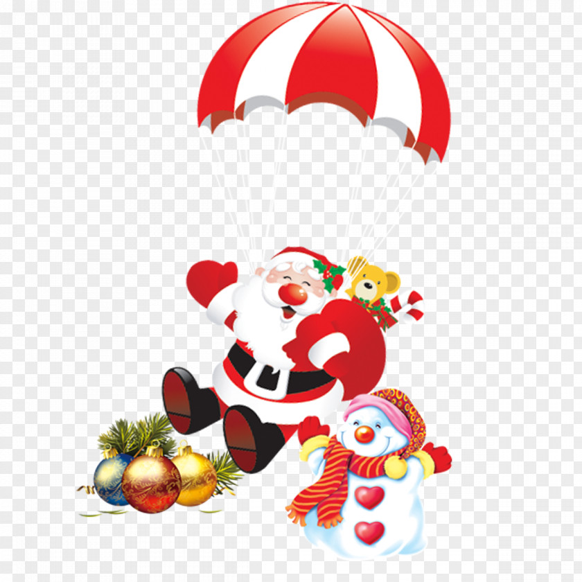 Santa Claus And Snowman Christmas Icon PNG