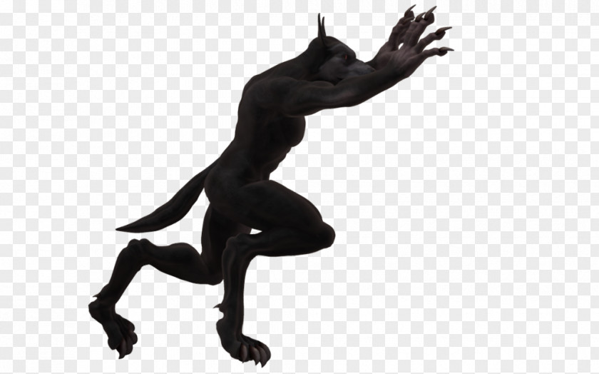 Werewolf Figurine Silhouette Character Animal Fiction PNG