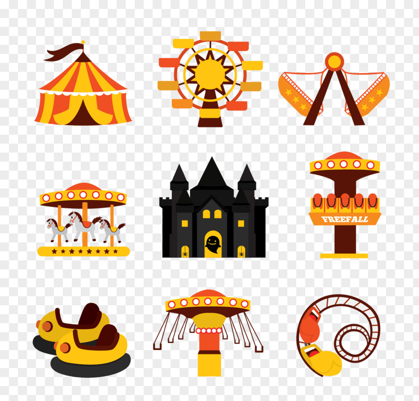 Amenities Design Element Amusement Park Vector Graphics Carousel Party PNG