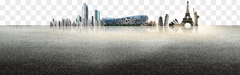 Cityscape Brand Black And White Water PNG