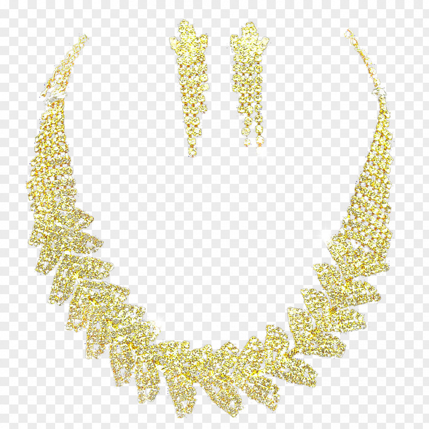 Gold Jewellery Earring Necklace PNG