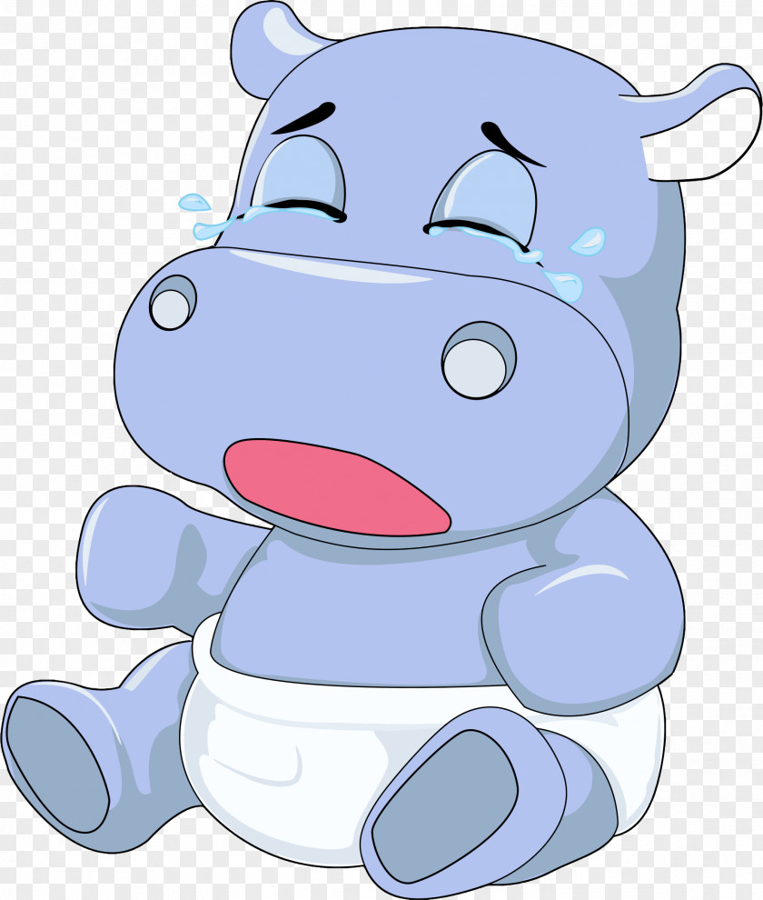 Hippo Hippopotamus Crying Clip Art PNG