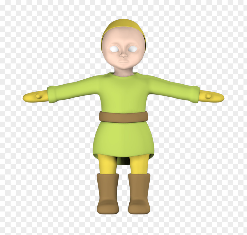 Low Poly Character T Pose Figurine Finger Cartoon Fiction PNG