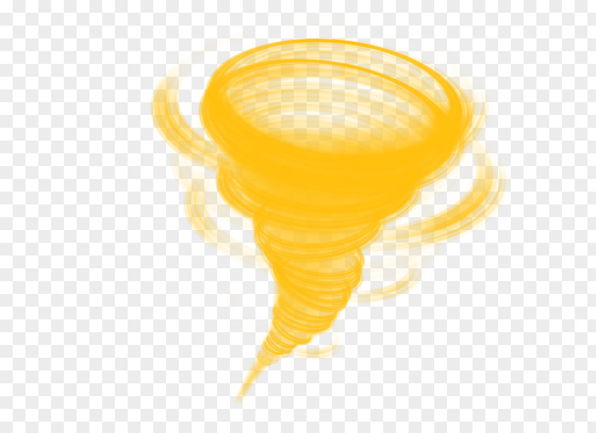 Yellow Tornado Whirlwind Effect Element Download PNG