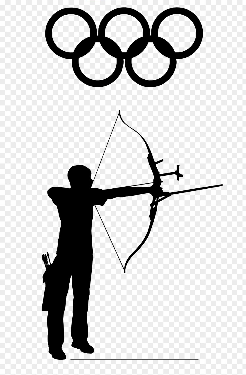 Blackandwhite Line Art Bow And Arrow PNG