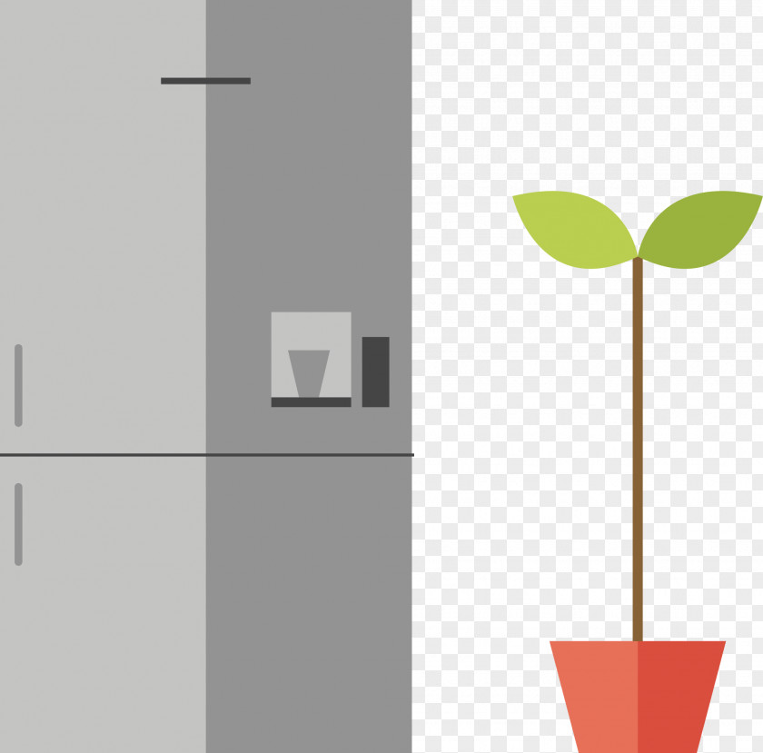 Refrigerators And Plants Icon Design Euclidean Vector PNG