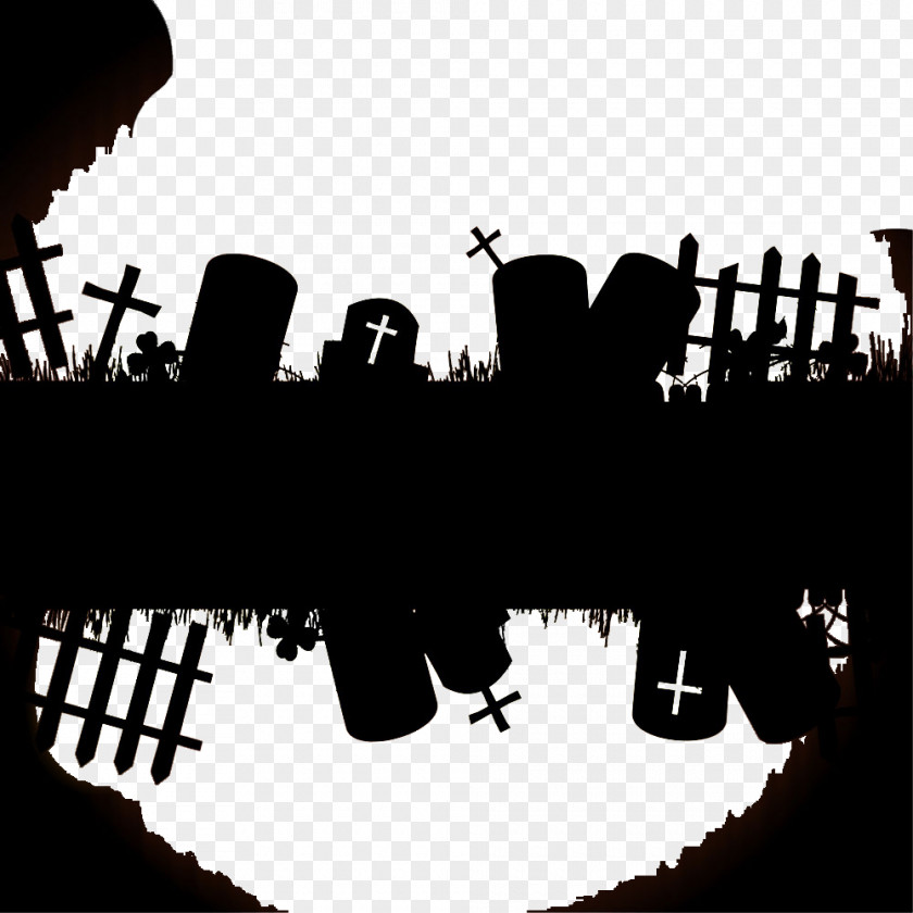 Cemetery Black And White Picture Halloween Stock Illustration Photography PNG