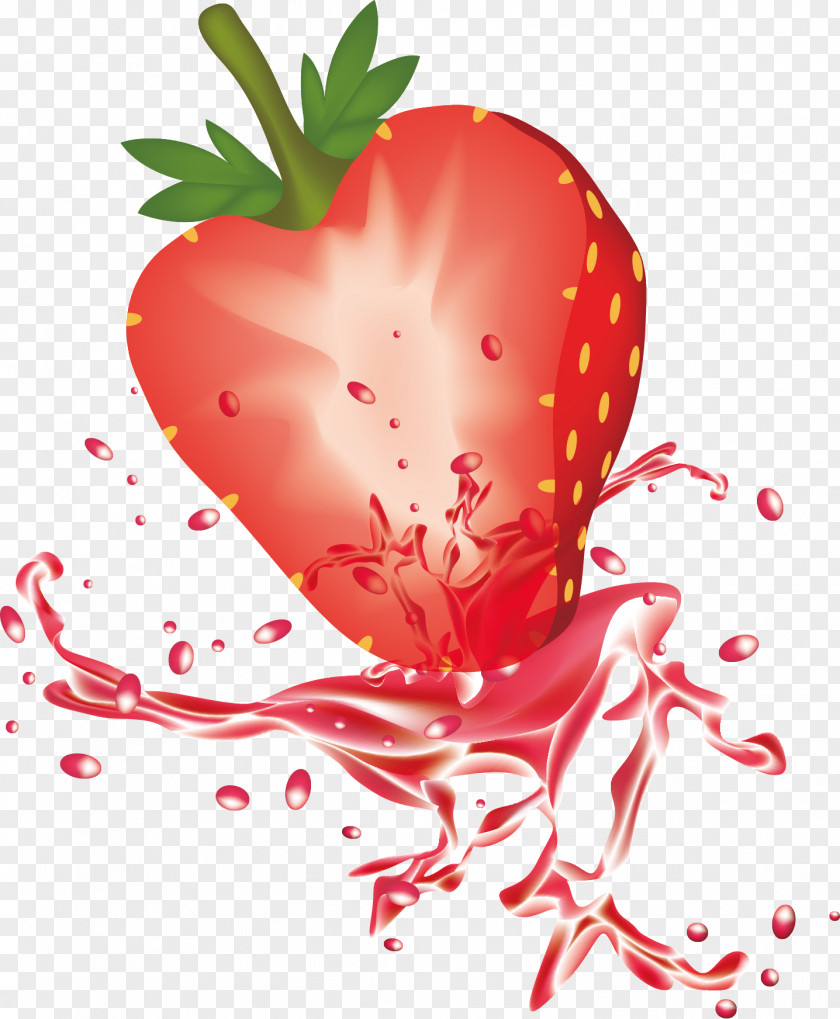 Fresh And Delicious Strawberry Juice Clip Art PNG