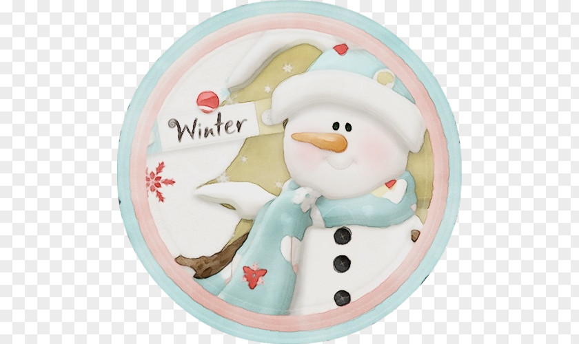 Heart Plate Snowman PNG